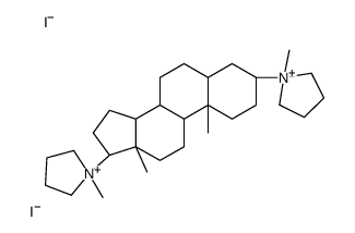 1-[(3R,5R,8R,9S,10S,13S,14S,17S)-10,13-dimethyl-3-(1-methylpyrrolidin-1-ium-1-yl)-2,3,4,5,6,7,8,9,11,12,14,15,16,17-tetradecahydro-1H-cyclopenta[a]phenanthren-17-yl]-1-methylpyrrolidin-1-ium,diiodide结构式