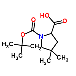 4,4-Dimethyl-1-{[(2-methyl-2-propanyl)oxy]carbonyl}proline Structure