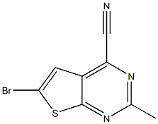 6-Bromo-2-methylthieno[2,3-d]pyrimidine-4-carbonitrile Structure