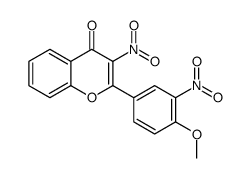 2-(4-methoxy-3-nitrophenyl)-3-nitrochromen-4-one结构式