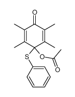 2,3,5,6-tetramethyl-4-oxo-1-phenylthiocyclohexa-2,5-dienyl acetate结构式