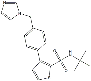 3-(4-((1H-imidazol-1-yl)methyl)phenyl)-N-(tert-butyl)thiophene-2-sulfonamide结构式
