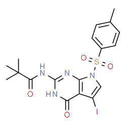 N-(5-Iodo-4-oxo-7-tosyl-4,7-dihydro-3H-pyrrolo[2,3-d]pyrimidin-2-yl)pivalamide Structure
