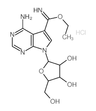 7H-Pyrrolo[2,3-d]pyrimidine-5-carboximidicacid, 4-amino-7-b-D-ribofuranosyl-,ethyl ester, monohydrochloride (8CI,9CI) Structure