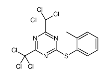 2-(2-methylphenyl)sulfanyl-4,6-bis(trichloromethyl)-1,3,5-triazine Structure