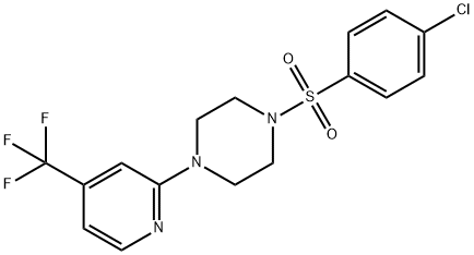 piperazine, 1-[(4-chlorophenyl)sulfonyl]-4-[4-(trifluoromethyl)-2-pyridinyl]- Structure