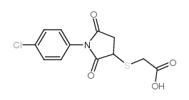 2-[1-(4-chlorophenyl)-2,5-dioxopyrrolidin-3-yl]sulfanylacetic acid Structure