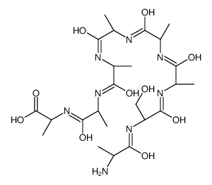 (2S)-2-[[(2S)-2-[[(2S)-2-[[(2S)-2-[[(2S)-2-[[(2S)-2-[[(2S)-2-[[(2S)-2-aminopropanoyl]amino]-3-hydroxypropanoyl]amino]propanoyl]amino]propanoyl]amino]propanoyl]amino]propanoyl]amino]propanoyl]amino]propanoic acid结构式