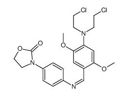 3-[4-[[4-[bis(2-chloroethyl)amino]-2,5-dimethoxy-phenyl]methylideneamino]phenyl]oxazolidin-2-one structure