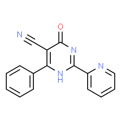 4-HYDROXY-6-PHENYL-2-(2-PYRIDINYL)-5-PYRIMIDINECARBONITRILE Structure