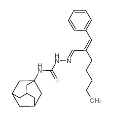 Hydrazinecarbothioamide,2-[2-(phenylmethylene)heptylidene]-N-tricyclo[3.3.1.13,7]dec-1-yl- structure