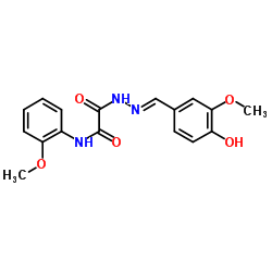 2-[2-(4-HYDROXY-3-METHOXYBENZYLIDENE)HYDRAZINO]-N-(2-METHOXYPHENYL)-2-OXOACETAMIDE Structure