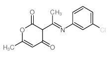 2H-Pyran-2,4(3H)-dione,3-[1-[(3-chlorophenyl)imino]ethyl]-6-methyl- Structure