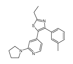 2-ethyl-4-(3-methylphenyl)-5-(2-pyrrolidin-1-ylpyridin-4-yl)-1,3-thiazole结构式