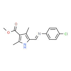 1H-Pyrrole-3-carboxylicacid,5-[[(4-chlorophenyl)imino]methyl]-2,4-dimethyl-,methylester(9CI) structure