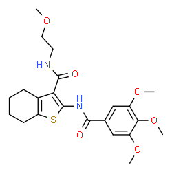 N-(2-methoxyethyl)-2-(3,4,5-trimethoxybenzamido)-4,5,6,7-tetrahydrobenzo[b]thiophene-3-carboxamide structure