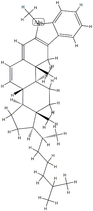 1'-Methyl-1'H-cholest-2-eno[3,2-b]indole-4,6-diene structure