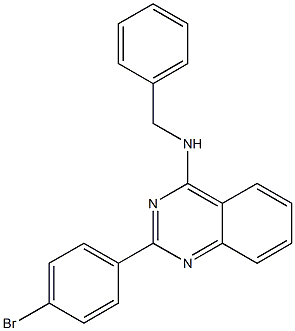 4-Quinazolinamine, 2-(4-bromophenyl)-N-(phenylmethyl)- Structure