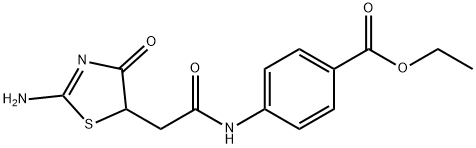 ethyl 4-(2-(2-imino-4-oxothiazolidin-5-yl)acetamido)benzoate structure