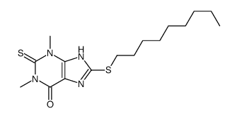 1,3-dimethyl-8-nonylsulfanyl-2-sulfanylidene-7H-purin-6-one结构式