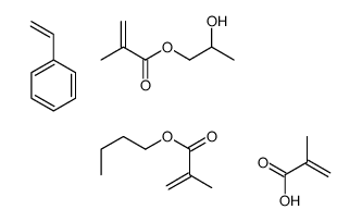 2-甲基-2-丙烯酸与2-甲基-2-丙烯酸丁酯、2-丙烯酸丁酯、乙烯基苯和1,2-丙二醇单(2-甲基-2-丙烯酸酯)的聚合物结构式