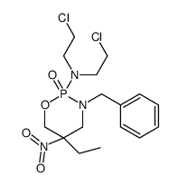 3-benzyl-N,N-bis(2-chloroethyl)-5-ethyl-5-nitro-2-oxo-1,3,2λ5-oxazaphosphinan-2-amine结构式