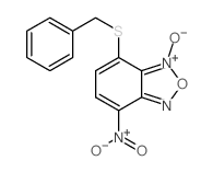 2-benzylsulfanyl-5-nitro-9-oxido-8-oxa-7-aza-9-azoniabicyclo[4.3.0]nona-2,4,6,9-tetraene structure