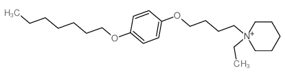 1-ethyl-1-[4-(4-heptoxyphenoxy)butyl]-3,4,5,6-tetrahydro-2H-pyridine结构式