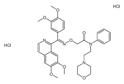 (E)-[(6,7-dimethoxyisoquinolin-1-yl)-(3,4-dimethoxyphenyl)methylidene]-[2-[N-(2-morpholin-4-ium-4-ylethyl)anilino]-2-oxoethoxy]azanium,dichloride Structure