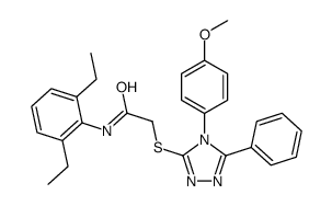 N-(2,6-diethylphenyl)-2-[[4-(4-methoxyphenyl)-5-phenyl-1,2,4-triazol-3-yl]sulfanyl]acetamide结构式