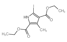 1H-Pyrrole-2,4-dicarboxylicacid, 5-iodo-3-methyl-, 2,4-diethyl ester结构式