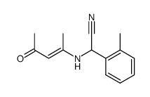 (E)-2-((4-oxopent-2-en-2-yl)amino)-2-(o-tolyl)acetonitrile Structure