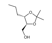 (4S,5S)-2,2-dimethyl-5-propyl-1,3-dioxalane-4-methanol结构式