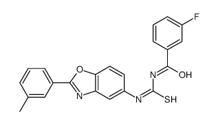 Benzamide, 3-fluoro-N-[[[2-(3-methylphenyl)-5-benzoxazolyl]amino]thioxomethyl]- (9CI) Structure