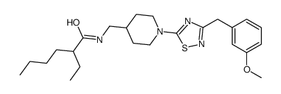 2-ethyl-N-[[1-[3-[(3-methoxyphenyl)methyl]-1,2,4-thiadiazol-5-yl]piperidin-4-yl]methyl]hexanamide结构式