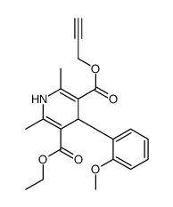 3-O-ethyl 5-O-prop-2-ynyl 4-(2-methoxyphenyl)-2,6-dimethyl-1,4-dihydropyridine-3,5-dicarboxylate Structure