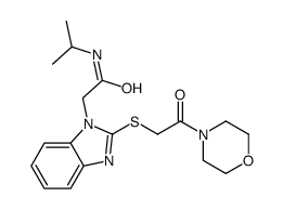 1H-Benzimidazole-1-acetamide,N-(1-methylethyl)-2-[[2-(4-morpholinyl)-2-oxoethyl]thio]-(9CI) structure