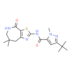 1H-Pyrazole-5-carboxamide,3-(1,1-dimethylethyl)-1-methyl-N-(5,6,7,8-tetrahydro-7,7-dimethyl-4-oxo-4H-thiazolo[5,4-c]azepin-2-yl)-(9CI)结构式