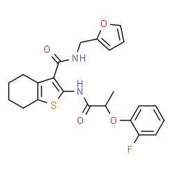 2-{[2-(2-fluorophenoxy)propanoyl]amino}-N-(2-furylmethyl)-4,5,6,7-tetrahydro-1-benzothiophene-3-carboxamide结构式
