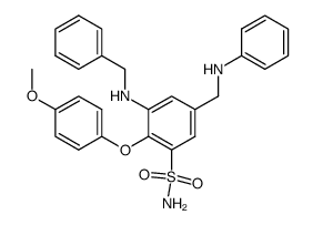 3-Benzylamino-2-(4-methoxy-phenoxy)-5-phenylaminomethyl-benzenesulfonamide Structure