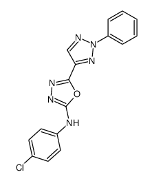 (4-chloro-phenyl)-[5-(2-phenyl-2H-[1,2,3]triazol-4-yl)-[1,3,4]oxadiazol-2-yl]-amine结构式