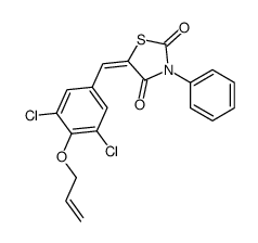 (5Z)-5-[(3,5-dichloro-4-prop-2-enoxyphenyl)methylidene]-3-phenyl-1,3-thiazolidine-2,4-dione结构式