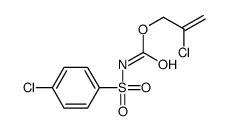 2-chloroprop-2-enyl N-(4-chlorophenyl)sulfonylcarbamate结构式