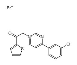 2-[4-(3-chlorophenyl)pyrimidin-1-ium-1-yl]-1-thiophen-2-ylethanone,bromide Structure