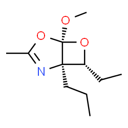 4,6-Dioxa-2-azabicyclo[3.2.0]hept-2-ene,7-ethyl-5-methoxy-3-methyl-1-propyl-,(1R,5S,7R)-rel-(9CI)结构式