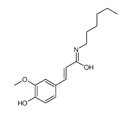 N-hexyl-3-(4-hydroxy-3-methoxyphenyl)prop-2-enamide结构式