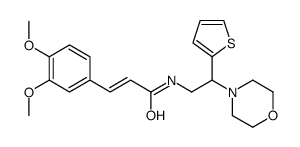 3-(3,4-dimethoxyphenyl)-N-(2-morpholin-4-yl-2-thiophen-2-ylethyl)prop-2-enamide结构式