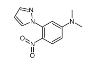N,N-dimethyl-4-nitro-3-pyrazol-1-ylaniline结构式