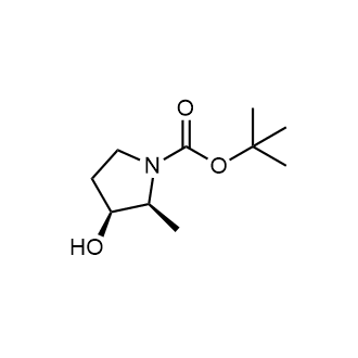 (2S,3S)-3-羟基-2-甲基吡咯烷-1-羧酸叔丁酯结构式