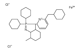 dichloroiron(1+),dicyclohexyl-[6-(cyclohexylmethyl)-2H-pyridin-1-id-2-yl]-(2,6-dimethylcyclohexyl)imino-λ5-phosphane Structure